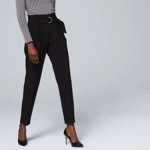 WHBM High Waist Tapered Ankle Trousers PaperBag Waist NWT